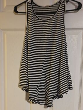 Love Culture Black and White Striped Tank